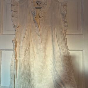 J. Crew - Women's Cream Ruffle Top